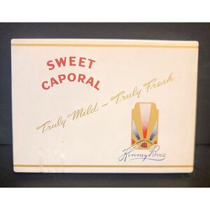 Sweet Caporal Cigarette Tobacco Tin Can Truly Mild Truly Fresh‎ Kinney Bros.